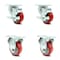 Service Caster 3 Inch Red Polyurethane Wheel Swivel Top Plate Caster Set with 2 Brake 2 Rigid SCC-20S314-PPUB-RED-TLB-TP2-2-R-2 - alternate 1
